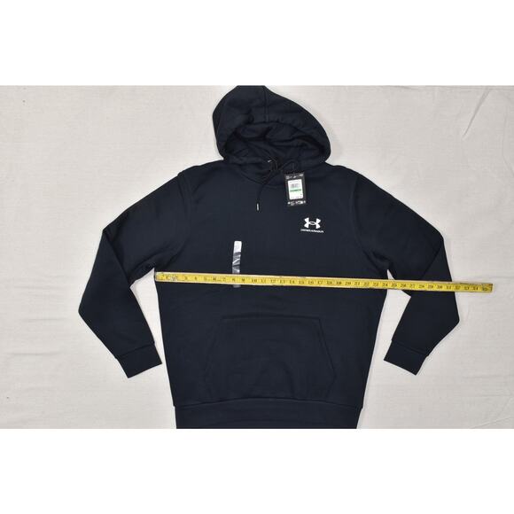 Under Armour Men's Icon Fleece Hoodie Regular Size L Black NWT Loose Fit Cotton - Picture 3 of 8